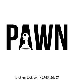 Pawn Chess Typography Logo Vector Template