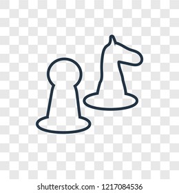 Pawn concept vector linear icon isolated on transparent background, Pawn concept transparency concept in outline style