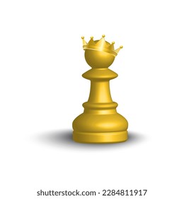 pawn crown for concept design. Chess pawn in the crown. Vector illustration.