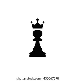 Pawn With A Crown Icon Vector Sign App Logo Eps