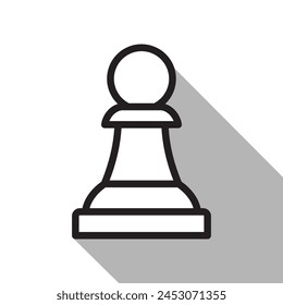 pawn icon, chess piece pawn, vector illustration 