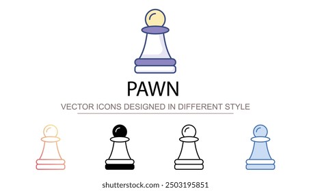 Pawn icon design with white background stock illustration