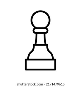 Pawn Icon. Line Art Style Design Isolated On White Background