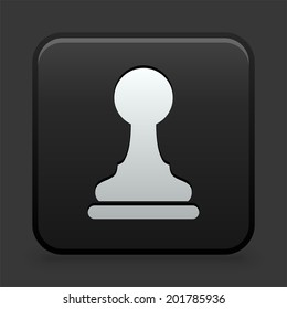 Pawn Icon on Black and White Button 