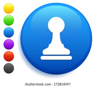 Pawn Icon on Round Button Collection