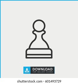 pawn icon. simple outline pawn vector icon. on white background.