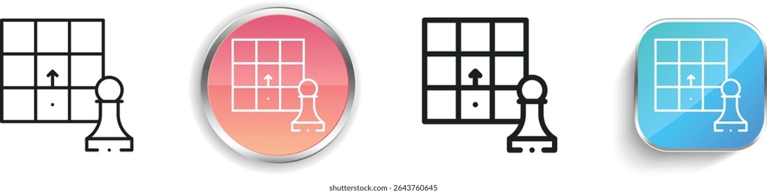 pawn icon. Thin Linear, Regular and Button Style Design Isolated On White Background