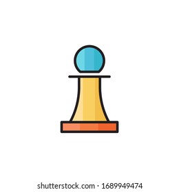 pawn icon vector illustration. pawn icon filled outline style design
