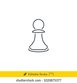 Pawn Icon / Vector - In Line / Stroke Design (Chess Pieces/Chessman) 