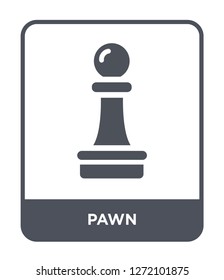pawn icon vector on white background, pawn trendy filled icons from Entertainment and arcade collection, pawn simple element illustration