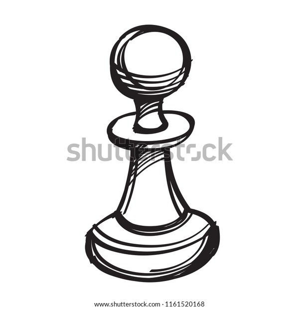 Pawn Illustration Coloring Template Tattoo Stock Vector (Royalty Free ...