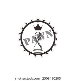 Pawn to king logo. A unique and memorable design featuring a pawn transformed into royalty. Perfect for businesses that offer pawn services and focus on customer satisfaction and value.