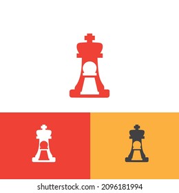 pawn in king piece vector logo design