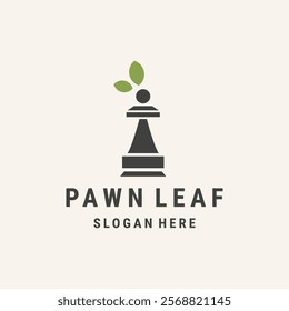 Pawn leaf logo template vector illustration design