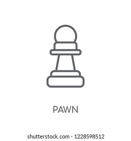 Pawn linear icon. Modern outline Pawn logo concept on white background from Startup Strategy and Success collection. Suitable for use on web apps, mobile apps and print media.