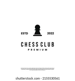 Pawn Logo Design Vintage, Chess Logo