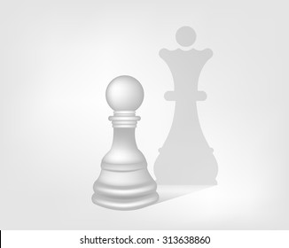 Pawn with the shadow of the Queen