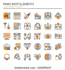 Pawn Shop Elements , Thin Line and Pixel Perfect Icons