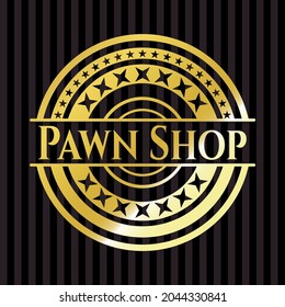 Pawn Shop gold emblem. Vector Illustration. Detailed. 