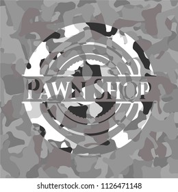 Pawn Shop grey camouflage emblem
