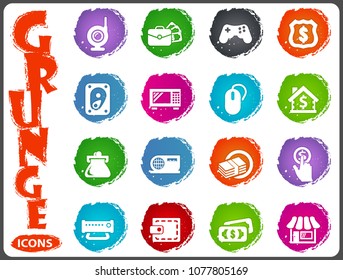 Pawn shop grunge icons for user interface design