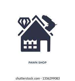 pawn shop isolated icon. Simple element illustration from jewelry concept. pawn shop editable logo symbol design on white background. Can be use for web and mobile.