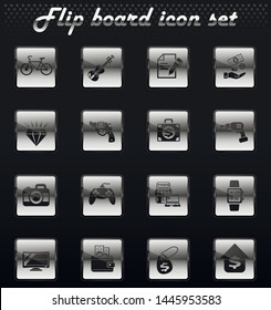 pawn shop vector flip mechanical icons for user interface design