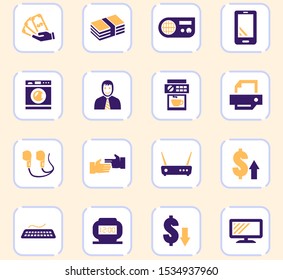 Pawn shop vector icons for user interface design
