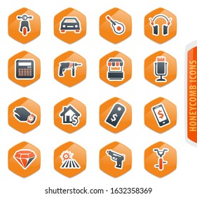 Pawn shop vector icons for user interface design