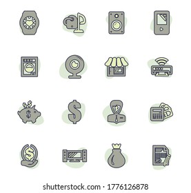 Pawn shop vector icons for user interface design