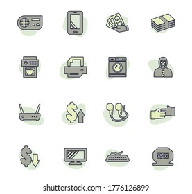 Pawn shop vector icons for user interface design