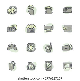 Pawn shop vector icons for user interface design
