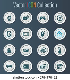 Iconos vectoriales de la tienda peatonal para el diseño de la interfaz de usuario