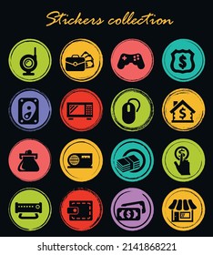 Pawn shop vector icons for user interface design