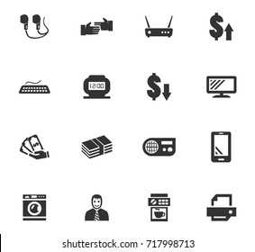 Pawn shop vector icons for user interface design
