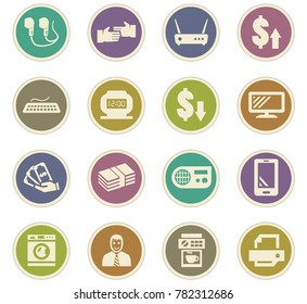Pawn shop vector icons for user interface design