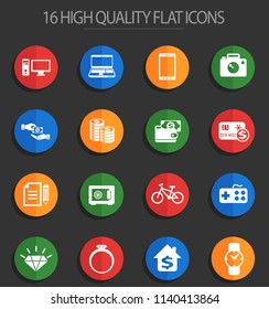 pawn shop vector icons for web and user interface design