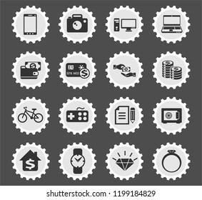 pawn shop vector icons for web and user interface design