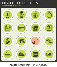 pawn shop web icons for user interface design