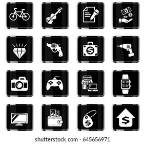 pawn shop web icons for user interface design