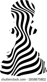 Pawn in the style of op-art object for a popular board game on a white background