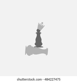 Pawn takes Queen crown. Vector illustration