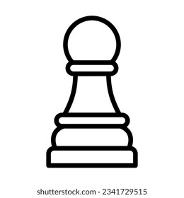 pawn vector icon, modern concept, outline style, black and white color