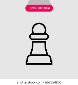 Pawn vector icon, Object of chess game symbol. Simple, modern flat vector illustration for mobile app, website or desktop app 