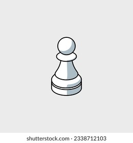 Pawn white isometric vector illustration