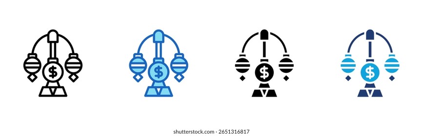 Pawnbroker icon Multi Style Vector Illustration