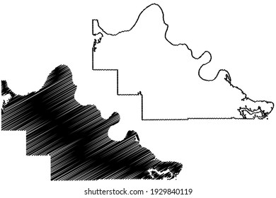 Pawnee County, Oklahoma State (U.S. county, United States of America) map vector illustration, scribble sketch Pawnee map