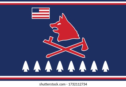 Pawnee people flag vector icon
