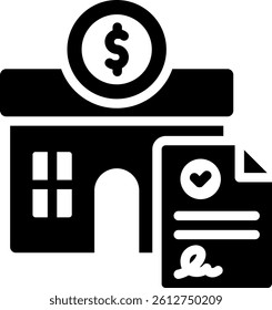 Pawnshop Licensing Icon Glyph Vector Illustration