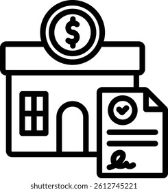 Pawnshop Licensing Icon Outline Vector Illustration
